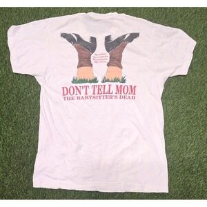 Vtg 1991 Don't Tell Mom The Babysitter's Dead Shirt HBO Video Promo Screen Stars